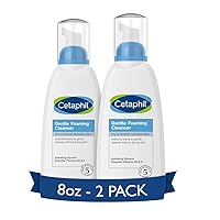 Oil Free Gentle Foaming Cleanser For Dry to Normal, Sensitive Skin, 8oz Pack of 2, Made with Glycerin and Vitamins B5 and E, Dermatologist Tested, Hypoallergenic, Soap Free, Fragrance Free