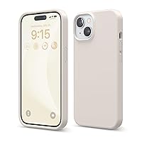 elago Compatible with iPhone 15 Case, Liquid Silicone Case, Full Body Protective Cover, Shockproof, Slim Phone Case, Anti-Scratch Soft Microfiber Lining, 6.1 inch (Stone)