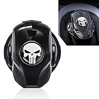 1 Pack Car Engine Start Button Cover Skull Design, Aluminum Alloy Plating Lgnition Switch Protection Cover, Suitable for Most Car Lgnition Switch Decorative Cover (Skull Printed)