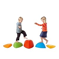 GONGE Hilltops - The Original Non-Slip Stepping Stones for Kids - Balance, Coordination, Motor Skills - Vibrant Colors - Set of 5