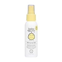 Baby Bum SPF 50 Sunscreen Spray | Mineral UVA/UVB Face and Body Protection for Sensitive Skin | Fragrance Free | Travel Size | 3 FL OZ