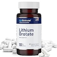 Lithium Orotate Supplement 10mg, 60 Vegetarian Capsules. Supports Memory and Emotional Wellness. Magnesium Stearate Free Supplements. (1)