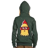 Fantasy Chicken Kids' Full-Zip Hoodie - Bird Hooded Sweatshirt - Illustration Kids' Hoodie