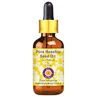 dève herbes Pure Rosehip Seed Oil (Rosa rubiginosa) with Glass Dropper Cold Pressed 10ml (0.33 oz)