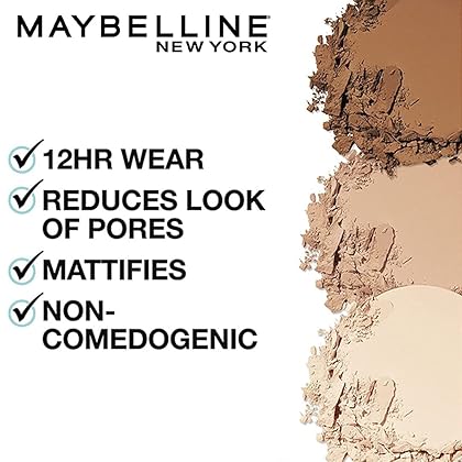 Maybelline Fit Me Matte + Poreless Pressed Face Powder Makeup & Setting Powder, Classic Ivory, 1 Count