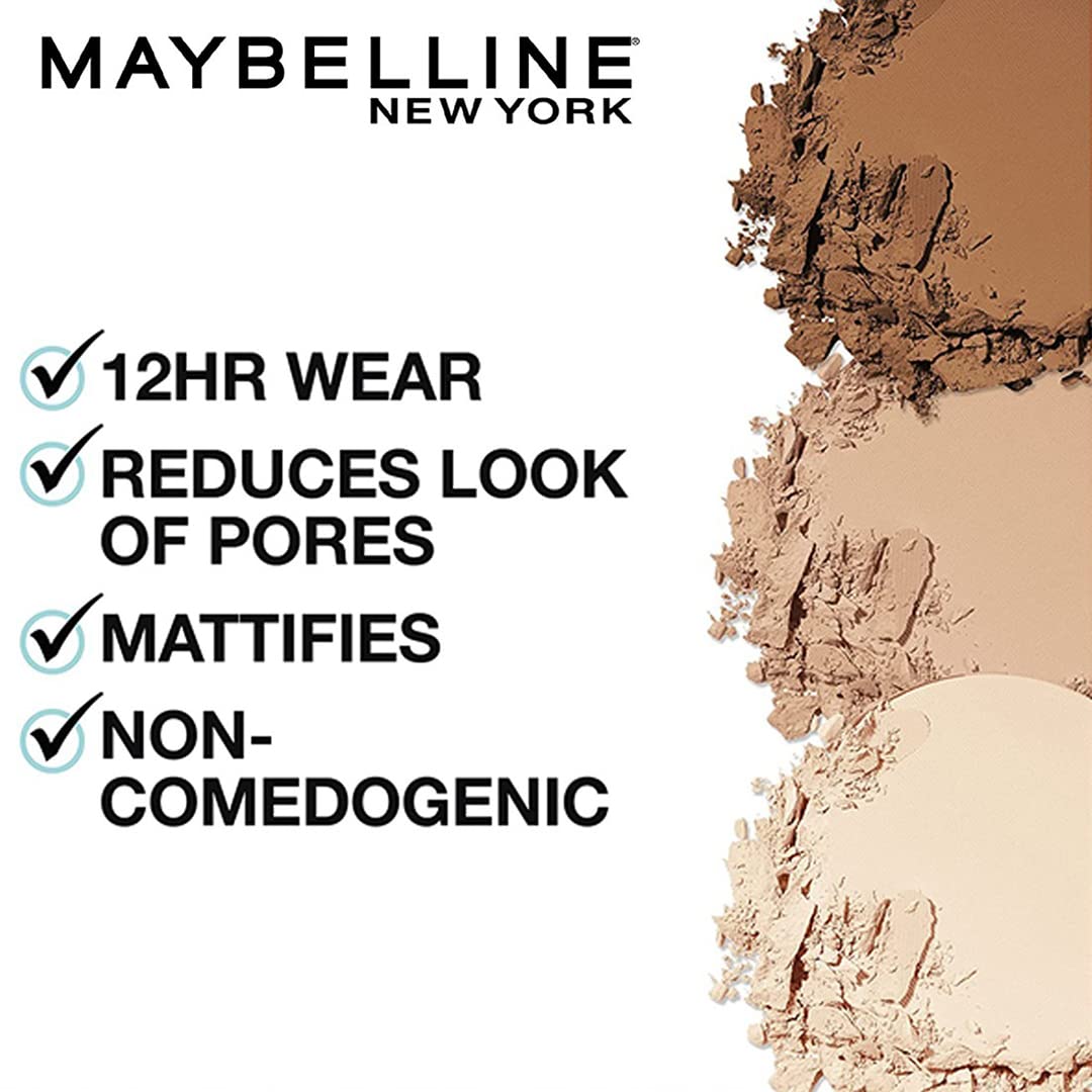 Maybelline New York Fit Me Matte + Poreless Pressed Face Powder Makeup & Setting Powder, Porcelain, 1 Count
