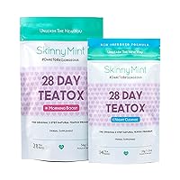 SkinnyMint Original 28 Day Detox Tea Kit- Ultimate TeaTox Programme- All Natural Morning Boost and Night Cleanse Detox Tea- Helps Alleviate Bloating and Boost Energy