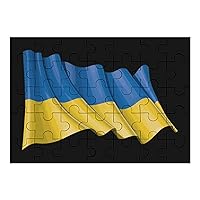 Ukraine Flag Wooden Puzzles Adult Educational Picture Puzzle Creative Gifts Home Decoration