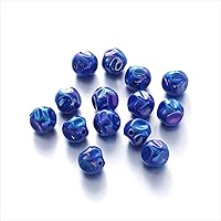 Acrylic Beads for Bracelets Making, 16 mm Color Changing Large Beads for Necklaces, Jelly Colorful Fig Beads for Jewelry Making and Art Decoration (Royal Blue)