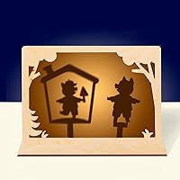 AEVVV Wooden Shadow Puppet Theater Three Merry Friends - Interactive Storytelling Playset