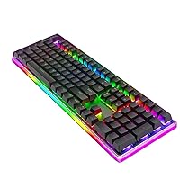 Keyboard Alternate Action Or Ergonomic Gaming Keyboard and Mouse Combo, LED Rainbow Backlit Keyboard with 104 Key Computer PC Gaming Keyboard for PC/Laptop