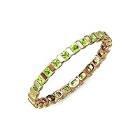 Peridot 2.5mm Common Channel Set Eternity Band 1.80-2.10 ctw 14K Rose Gold