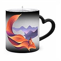 Red Fox Ceramic Coffee Mug Heat Sensitive Color Changing Magic Mug Personalized Cup Funny Gift