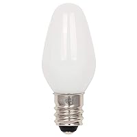 Westinghouse 5510900 0.75 (7-Watt Equivalent) C7 Frosted, Candelabra Base, 2 Pack LED Light Bulb, 2 Count (Pack of 2)