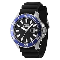 Invicta Men's Pro Diver 45mm Silicone Quartz Watch, Black (Model: 46089)