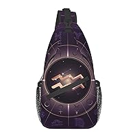 Aquarius Chest Bag Shoulder Bag, Twelve Constellations Sling Backpack Casual Travel Bag For Men And Women