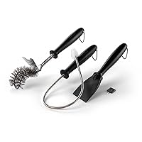Napoleon Gas Grill Cleaning Tool Set BBQ Grill Maintenance Accessory, Four Piece Set, Includes Angled Cooking Grid Cleaning Brush with Stainless Steel Bristles and Grid Scraper