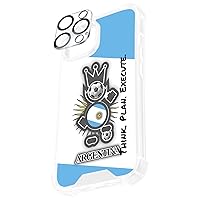 Custom Case for iPhone 15, 14, 13, Pro, Plus, Pro Max, Personalized Text, Name, Stylish Cover with Camera Lens Protector, Soccer Patterns (Text on Side)