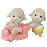 Calico Critters Sheep Twins, Set of 2 Collectible Doll Figures with Vehicle Accessory