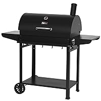 Royal Gourmet CC1830T 30-Inch Barrel Charcoal Grill with Front Storage Basket, Outdoor BBQ Grill with 627 sq. in. Cooking Area, Backyard Barbecue Cooking Party, Black