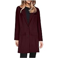 Women's 2024 Long Blazers Loose Button Up Business Jacket Lightweight Casual Long Sleeve Suit Blazer Coat Tops