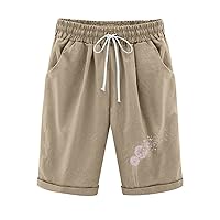 Flower Loose Fit Shorts for Women Fall Summer Workout Gym Beach Hawaiian Tropical Straight Leg Shorts Women 2024