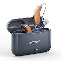 BESTEK Hearing Aids for Seniors Rechargable, Behind-The-Ear Hearing Aid for Adults with Noise Cancelling, Dual Microphone, Comfortable Fit