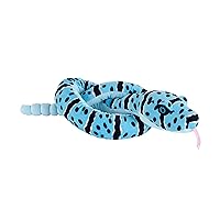Wild Republic Snakes Eco Blue Rock Rattle, Stuffed Animal, 54 Inches, Plush Toy, Fill is Spun Recycled Water Bottles, Eco Friendly