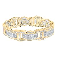 10K Yellow Gold Mens Diamond Stylish Link Bracelet 4-1/2 Ctw. (MWJ58878)