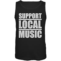 Music Support Local Black Adult Tank Top - X-Large