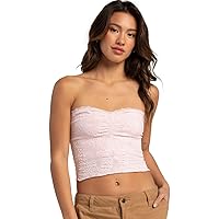 Seamless Lace Trim Textured Tube Top