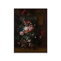 Art Posters Poppies And Other Flowers Prints Wall Art Dutch Golden Age Posters for Room Aesthetic Canvas Painting Posters And Prints Wall Art Pictures for Living Room Bedroom Decor 16x20inch(40x51cm)