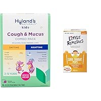 Hyland's Kids Cough & Mucus Combo Pack, Little Remedies Sore Throat Pops 10 Count