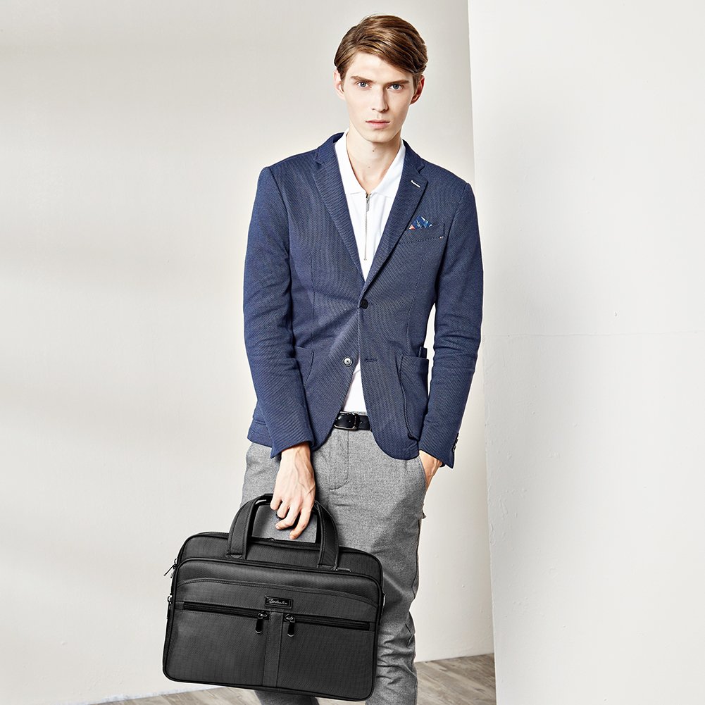 BOSTANTEN Briefcases for Men 17 inch Laptop Bag for Men Messenger Bag Computer Bags Expandable Business Office Work Bag