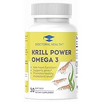 Krill Power Omega 3 EPA, DHA, Phospholipids & Astaxanthin 500mg Krill Oil 30 Softgels for Heart, Joints & Cholesterol | All-Natural and Non-GMO | Hormone, Antibiotics and Gluten Free