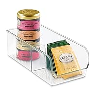iDesign Linus Spice Packet Organizer Bin for Kitchen Pantry, Cabinet, Countertops - Clear Large