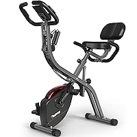 PASYOU PX10 Folding Exercise Bike - Foldable Stationary Bike for Home, 10 Magnetic Resistance Levels, 120kg Loads, Upright and Recumbent Cycling