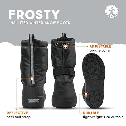 Northside Frosty Insulated Winter Snow Boots for Girls and Boys with Rugged, Water Resistant Nylon Upper, Quick-Drying Lining, Removable EVA Insole, and Durable TPR Outsole