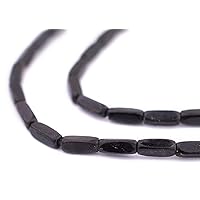 TheBeadChest Midnight Black Faceted Rectangle Beads (8x3mm)