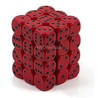 Chessex CHX25814 Dice - Opaque: 36D6, Red/Black
