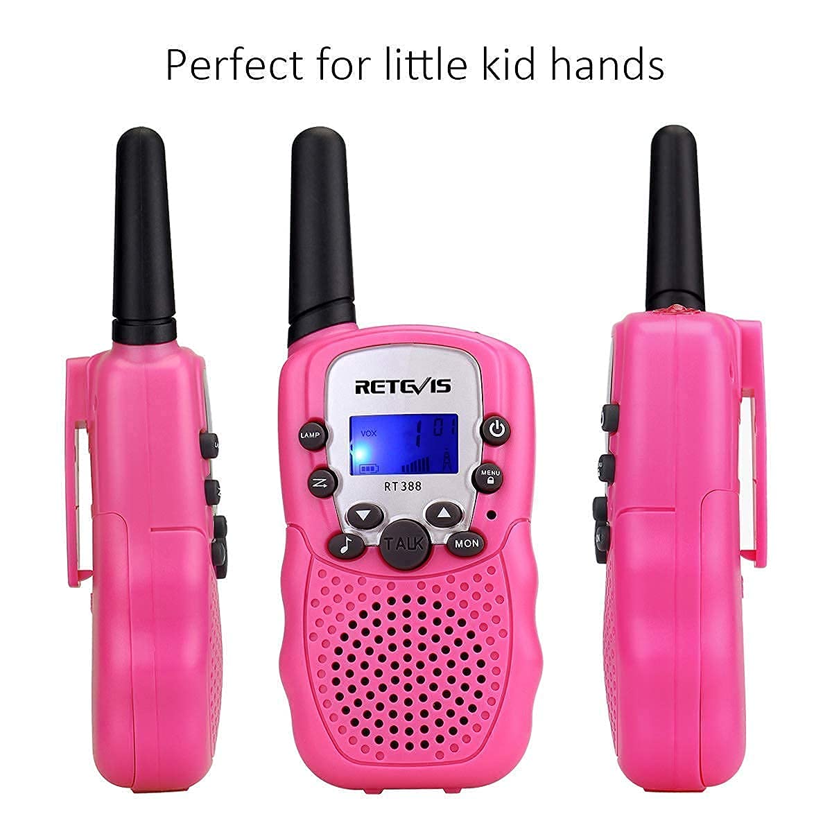 Retevis RT628 Kids Walkie Talkies 2 Way Radio (1 Pair) with RT388 Walkie Talkies for Girls (1 Pair) for 6-12 Years Old Kids Gifts