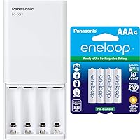 Panasonic eneloop Battery Charger + eneloop AAA Rechargeable Batteries Bundle