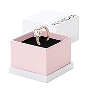 Pandora Square Sparkle Halo Ring, With Gift Box