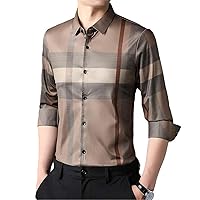 Slim Fit Striped Designer Trending Shirts for Men Shirt Long Sleeve Casual Mens Clothes