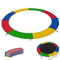 Trampoline Spring Cover 8ft Round Trampoline Pad Protective Trampoline Cover for Kids with Fixing Rope UV Resistant Heavy Duty Trampoline Accessories, Small Leisure Sports