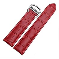 16mm 18mm 20mm Crocodile skin pattern Leather Watch Band Strap buckle For Cartier tank