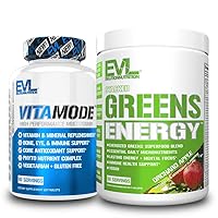 Super Greens Powder and Daily Multivitamin - Vegan Energy Drink Powder with Greens and Superfoods Plus Adult Multivitamin with Phytonutrient Mineral and Digestive Enzyme Complex for Immune Support