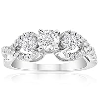 P3 POMPEII3 1ct Diamond Infinity Twist Engagement Ring 14K White Gold