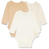 Amazon Essentials Unisex Babies' Cotton Stretch Jersey Long Sleeve Bodysuit (Previously Amazon Aware), Pack of 3