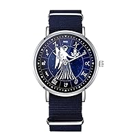 Virgo Zodiac Sign Design Nylon Watch for Men and Women, Constellation Astrological Theme Wristwatch, Astrology Lover Gift